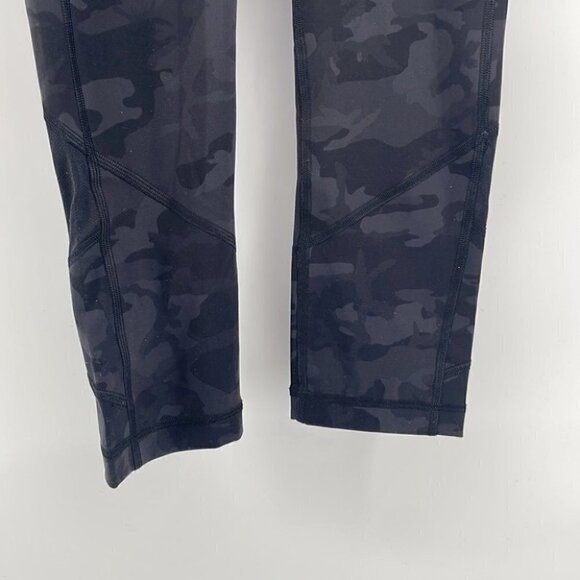 Lululemon Pace Rival Crop *22"Incognito Camo Multi Grey / Black sz 4 - Picture 8 of 10